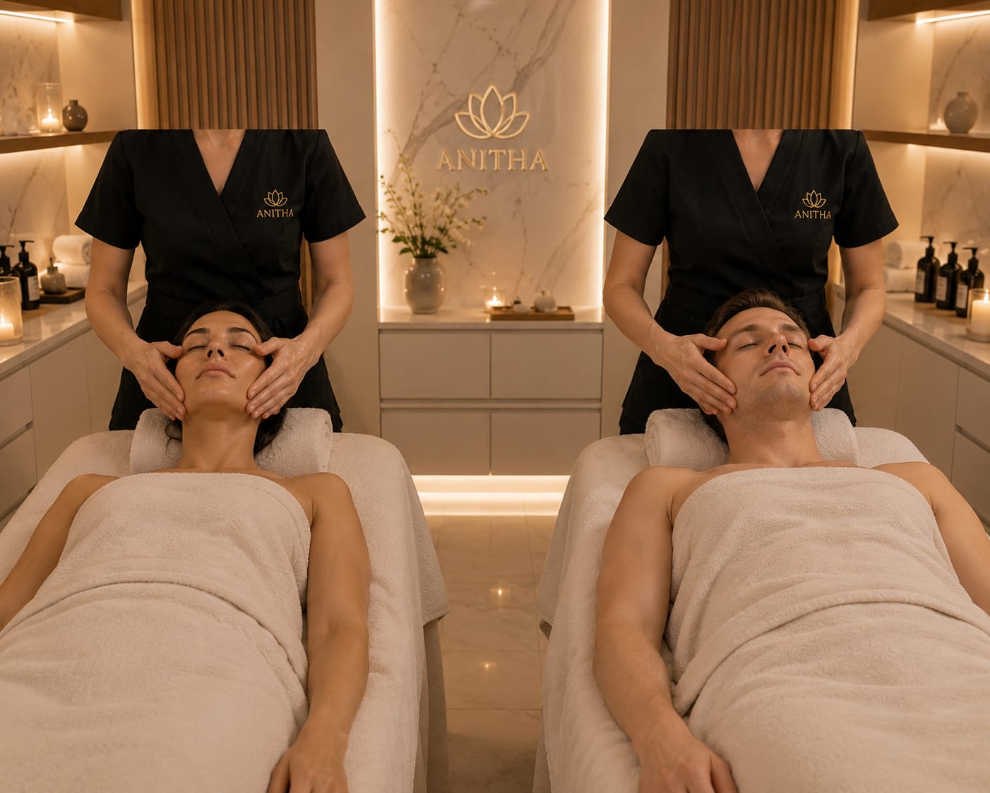 Soin du visage et massage en duo au Spa Anahita